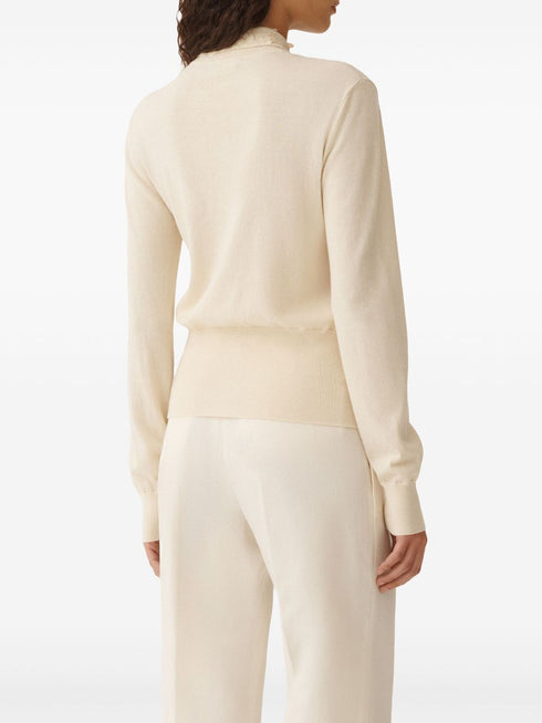 fine-knit polo top
